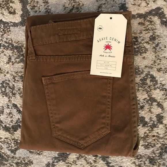 ✨NEW!✨ Agave Denim Slim Kangaroo Tan Jeans Pants in Size 27 Small 2 Harlow Twill - Picture 1 of 1